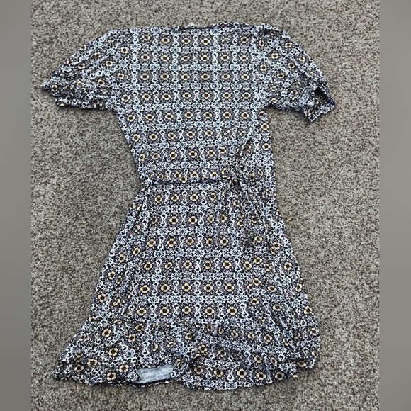 Ruffle Wrap Jersey Mini Dress - Black, Opulent Pome - Size 4R - Picture 3 of 5